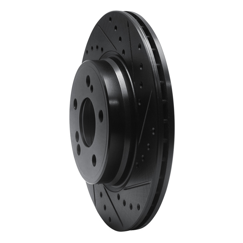 Mercedes-Benz SL600 Brake Rotor (1) - Rear Right - R1 Concepts - Drilled & Slotted - Black - `93-`02